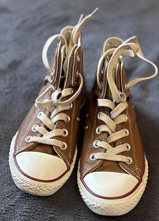 Кросівки унісекс converse коричневі шкіряні