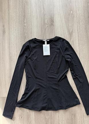 Новый лонгслив черный h&amp;m (s)