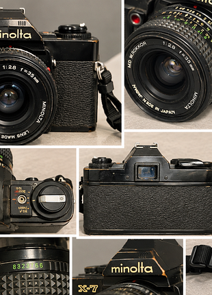 Minolta плівковий фотоапарат minolta x-7 + md w.rokkor 35mm f/2.8 | japan