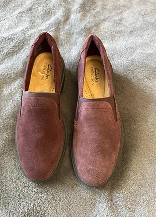 Жіночі туфлі clark’s замшеві бордові