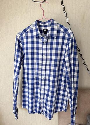 Сорочка h&m у синьо-білу клітинку 2