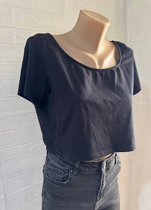 🖤 чорний укорочений топ h&m — стильна база на щодень