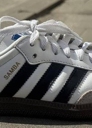 Кросівки жіночі adidas samba білі з чорним, 38 розмір