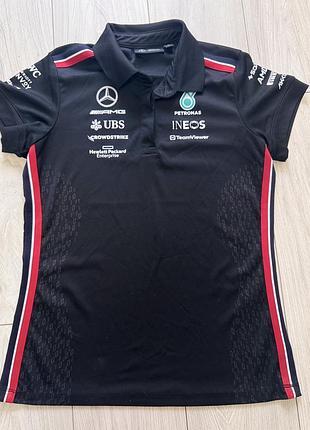 Футболка-поло mercedes amg petronas f1 team чорна