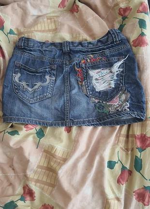 Міні юбка спідниця s xs y2k 2000s mcbling coquette bratz ed hardy dc affliction dollskill demonia