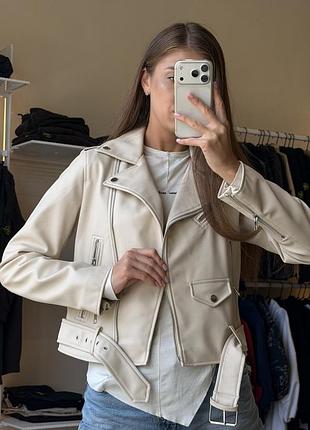 Куртка жіноча zara косуха світло-бежева, розмір s