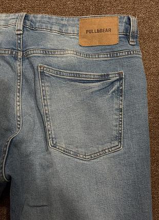 Чоловічі голубі джинси pull&bear slim 3