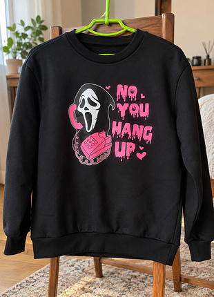 Свитшот scream / ghostface «no you hang up» черный, размер m