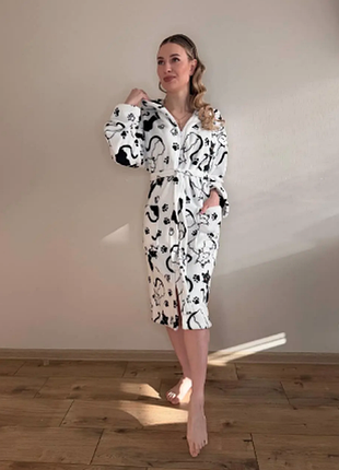 Халат из микрофибры велсофт м 46-48 l 50-52 xl 54-56 длина 100 см и 120 см