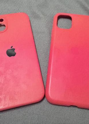 Чохли apple для iphone 13 та iphone 11, силіконові, рожеві