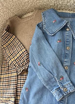 Сукні для дівчинки zara джинсова та в'язана 86-92см