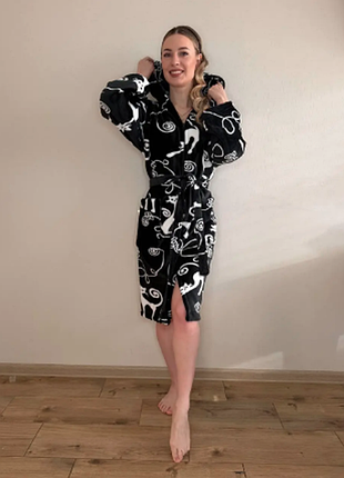 Халат из микрофибры велсофт м 46-48 l 50-52 xl 54-56 длина 100 см и 120 см