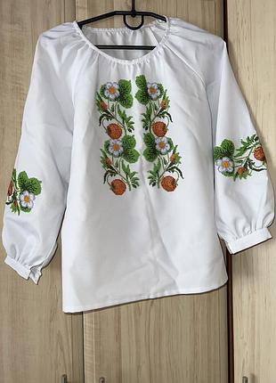 Вишиванка для дітей, біла з вишивкою