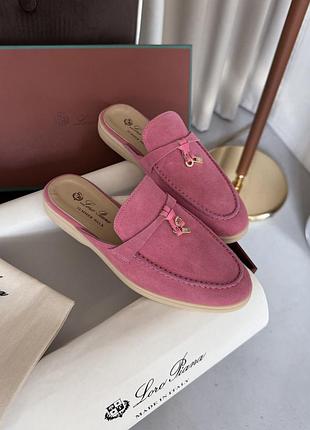 Loro piana summer walk mule pink sand