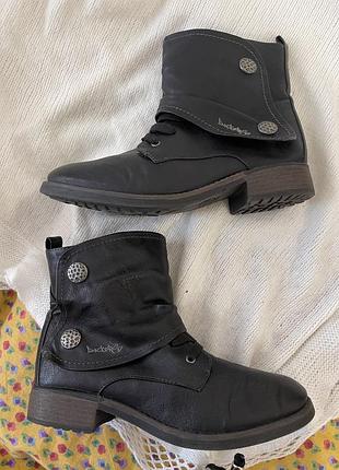 Черевики жіночі dockers by gerli чорні, розмір 39, довжина устілки 25 см, екошкіра
