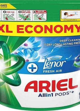 Капсули для прання 38шт pods all-in-1 touch of lenor дотик свіжого повітря lenor тм ariel