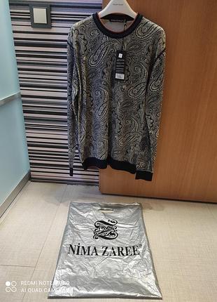 Светр чоловічий nima zaree з візерунком пейслі, синій