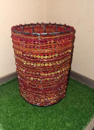 Винтажный бисерный подсвечник-кашпо partylite «moroccan spice» бохо подставка
