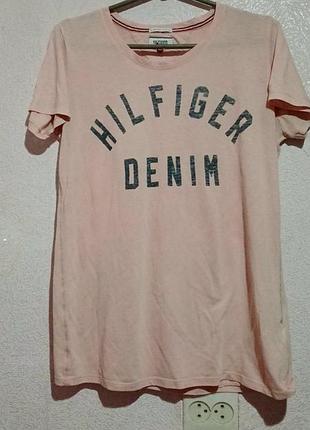 Коттоновая футболка бренда hilfiger denim
