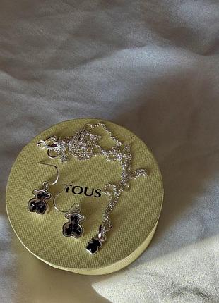 Прикраси tous чорний онікс в сріблі