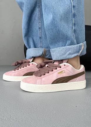 Кроссовки женские puma suede xl pink/brown