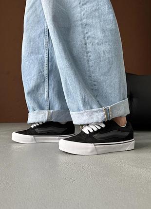 Кеди жіночі vans knu skool white/black 2