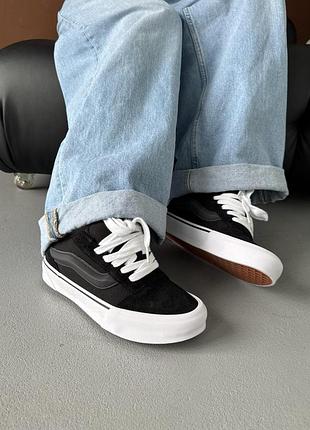 Кеди жіночі vans knu skool white/black