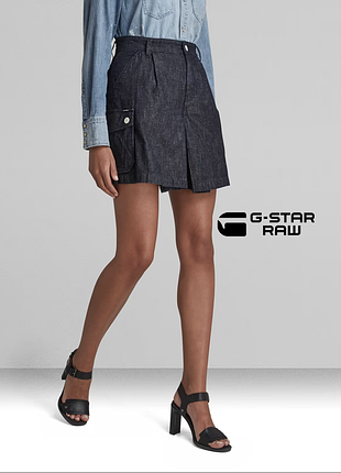 Жіноча темно-синя джинсова спідниця-шорти g-star raw оригінал | high skort rinsed | нові