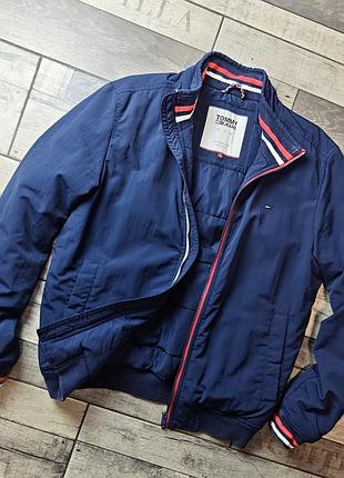 Мужская модная темно-синяя  куртка-бомбер tommy jeans размер s