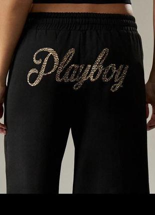 Жіночі спортивні штани playboy x missguided чорні з флісом