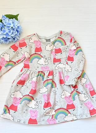 Сукня для дівчинки peppa pig сіра з принтом