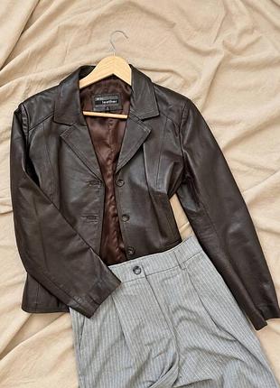 Піджак жіночий wsl leather коричневий шкіряний розмір eu 42