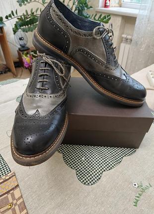 Туфлі чоловічі ritmo shoes шкіряні чорно-сірі