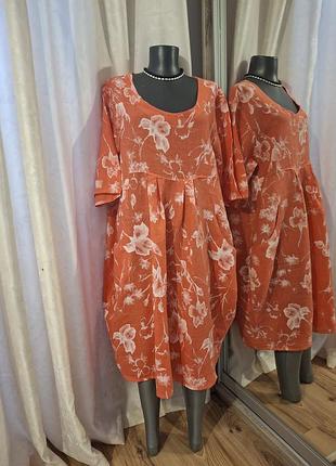 💯% льняное с карманами платье 👗 4