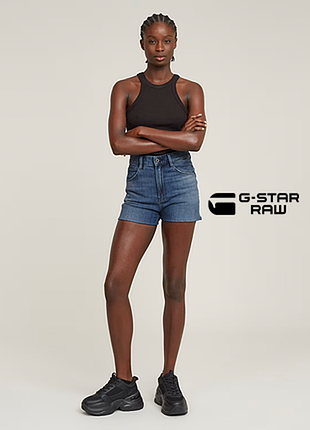 Женские короткие синие джинсовые шорты g-star raw оригинал | virjinya slim shorts faded santorini | новые