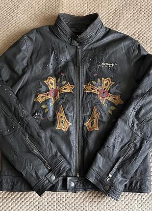 Шкіряна куртка ed hardy by christian audigier