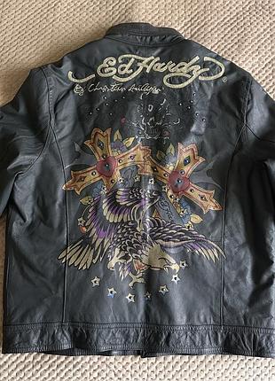 Шкіряна куртка ed hardy by christian audigier 2