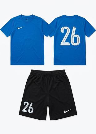 Футбольна форма чоловіча nike синя з чорним