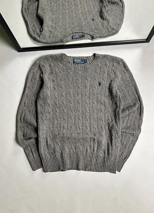 Светр чоловічий polo ralph lauren сірий розмір s в'язаний