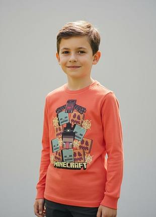 Оранжевый реглан minecraft для мальчика 8-9 лет