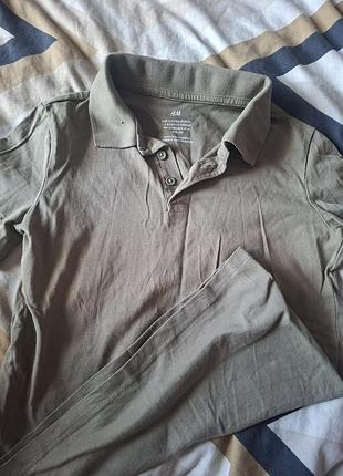 Чоловіча футболка поло h&m кольору хакі