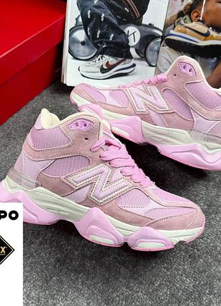 Кроссовки зимние new balance 9060 pink мех