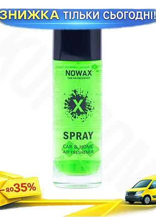 Ароматизатор nowax x spray green lemon 50ml цитрусовий освіжувач повітря для автомобіля та будинку ku-22