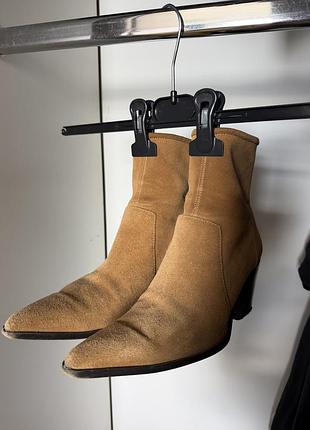 Жіночі ботильйони zara, коричневі, замшеві