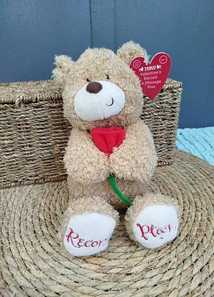 М'яка іграшка ведмедик tesco valentine's record bear інтерактивний бежевий