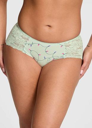Трусики хипхаггеры victoria's secret pink с кружевом