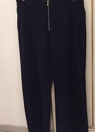 Нові.штани широкі zara woman studio wide leg front zip pants navy