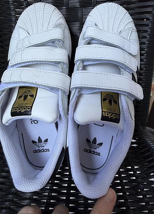 Кросівки унісекс adidas superstar білі, розмір 35, шкіра