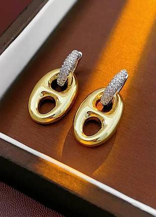 Серьги из медицинского золота stainless steel