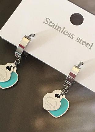 Серьги тиффани из медицинского золота stainless steel, xuping позолоченные родием